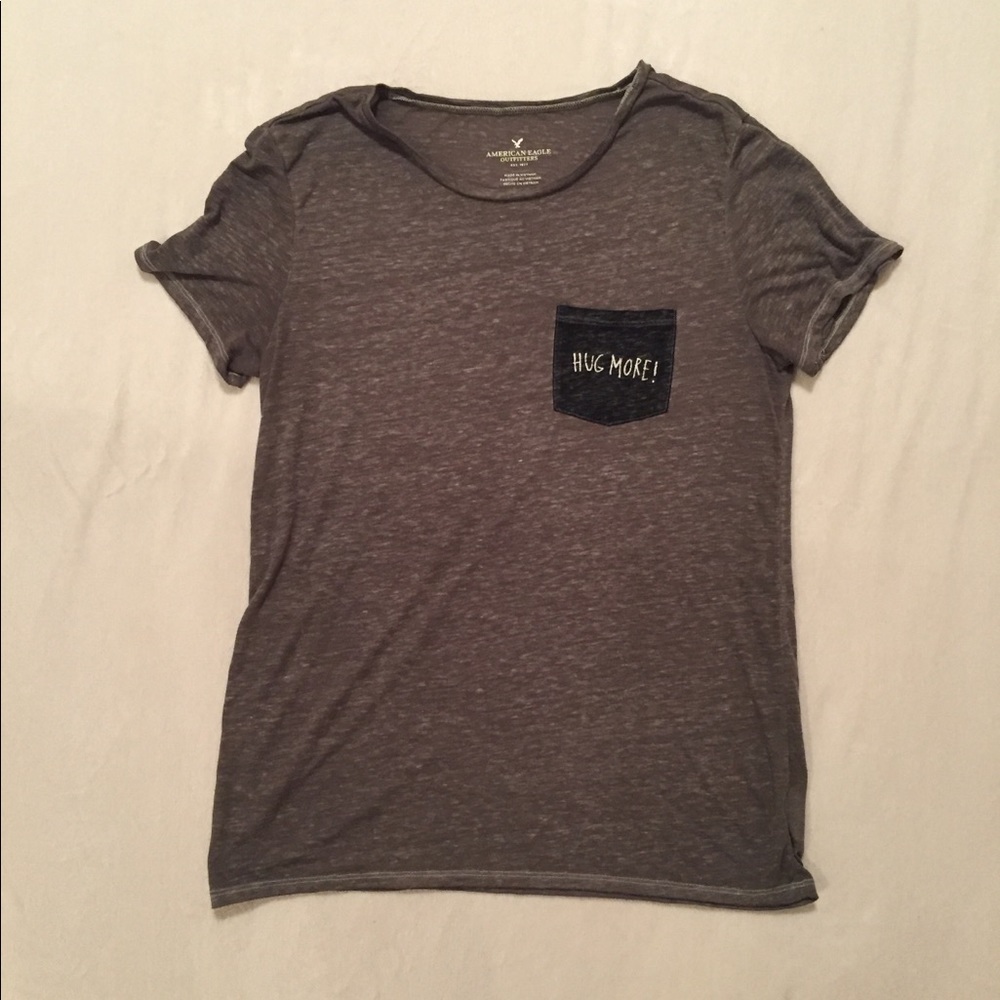 Olive Green American Eagle Pocket Tee